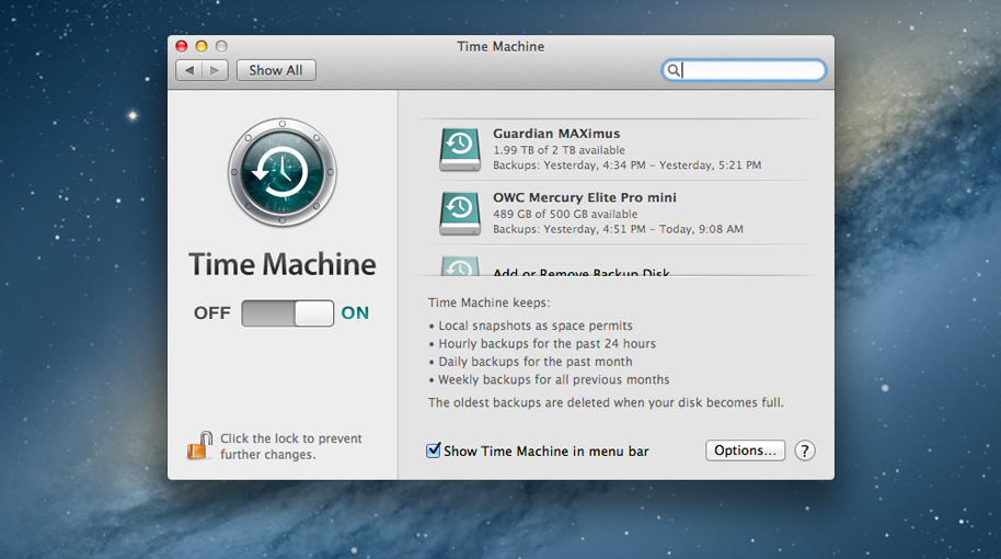 mac time machine usb stick