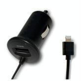 Car Charger with USB Port + Built in Lightning Cable