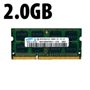 (*) 2.0GB PC8500 DDR3 204 Pin CL7 1066MHz SO-DIMM Module.