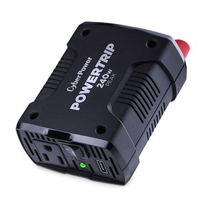 CyberPower PowerTrip 240W Power Inverter with AC outlet and USB charging port