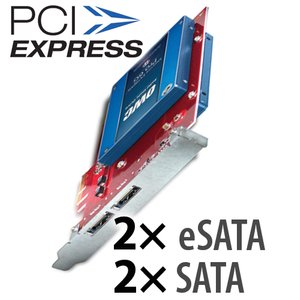 FirmTek SeriTek/6G2+2 6Gb/s PCIe to 2.5" SATA/eSATA Host Adapter