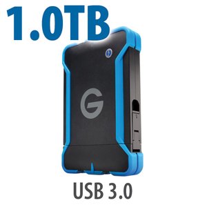 1.0TB G-Technology G-DRIVE ev ATC: Rugged and Watertight USB 3.0 Hard Drive.