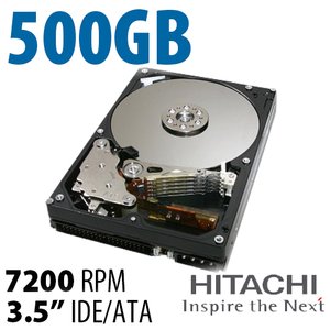 (*) 500GB HGST Deskstar 7K500 3.5-inch IDE/ATA 7200RPM Hard Drive with 8MB Cache. Used, OWC Tested.