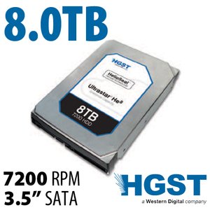 (*) 8.0TB HGST Ultrastar He8 3.5-inch SATA 6.0Gb/s 7200RPM Enterprise Class Hard Drive *Refurb*