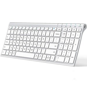 iClever BK10 Wireless Bluetooth Full Size Keyboard - Silver