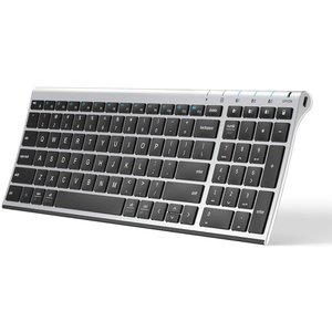 iClever BK10 Wireless Bluetooth Full Size Keyboard - Silver/Black