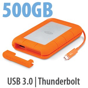 500GB LaCie Rugged SSD Thunderbolt & USB 3.0 interface Professional All-Terrain Storage