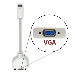 8-inch NewerTech Mini DVI to VGA Video Adapter. Exceptional Quality. Matches Apple 'White'