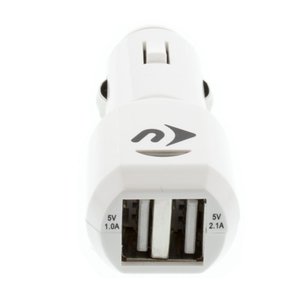 NewerTech USB Car / Auto Dual-Port Charger -for USB Powered Devices. High-Output, Fast! White Color.