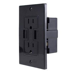 NewerTech Power2U AC 15A Outlet w/ 2x USB Charging Ports, 2x AC 110/120V - Black Color.