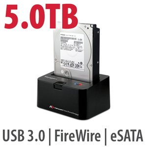 5.0TB 7200RPM HD & NewerTech Voyager Q Multi-Interface SATA Drive Docking Station Bundle