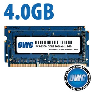 4.0GB (2x 2GB) PC-8500 DDR3 kit for MacBook/MacBook Pro Unibody, iMac 2009, Mac mini 2009/2010