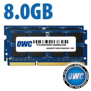 8.0GB (2x 4GB) PC-8500 DDR3 kit for iMac '09; MacBook/Pro Unibody '08-10; Mac mini '09/10