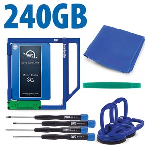 DIY Kit: Data Doubler + 240GB OWC Mercury Electra 3G SSD Drive Bundle + custom iMac Toolkit.