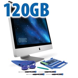 DIY Kit for 2009 - 2011 27" iMac optical bay: 120GB OWC Mercury Extreme Pro 6G SSD and Data Doubler.