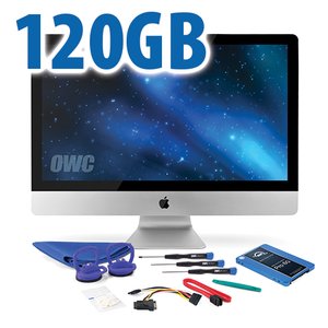 DIY Kit for 2010 27" iMac's internal SSD: 120GB OWC Mercury Extreme Pro 6G SSD.