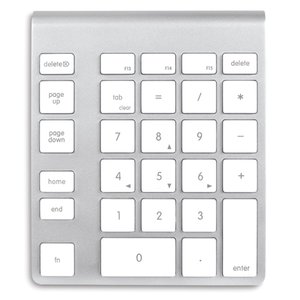 NewerTech 28-Key Wireless Aluminum Numeric Keypad. White Color / US Layout.