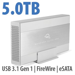 5.0TB OWC Mercury Elite Pro 7200RPM eSATA/FW800/FW400/USB3 Storage Solution