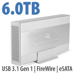 6.0TB OWC Mercury Elite Pro 7200RPM eSATA/FW800/FW400/USB3 Storage Solution