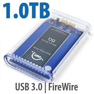 1.0TB SSD OWC Mercury On-The-Go Oxford FireWire 800 / 400+USB3 SSD Portable Bus Powered Solution.