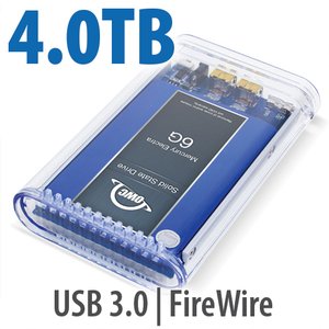 4.0TB SSD OWC Mercury On-The-Go FireWire 800 / 400+USB3 SSD Portable Bus Powered Solution