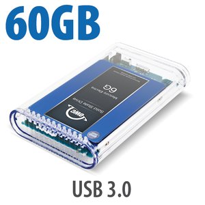 60GB SSD OWC Mercury On-The-Go Pro USB 3.0 / 2.0 SSD Portable Bus Powered Solution.