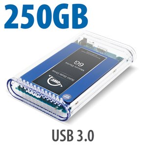 250GB SSD OWC Mercury On-The-Go Pro USB 3.0 / 2.0 SSD Portable Bus Powered Solution.