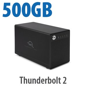 500GB OWC ThunderBay 4 mini, four-drive SSD with dual Thunderbolt 2 ports, RAID-ready JBOD Solution
