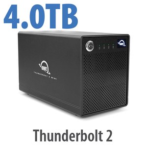 4.0TB OWC ThunderBay 4 mini, four-drive SSD with dual Thunderbolt 2 ports, RAID 5 Solution