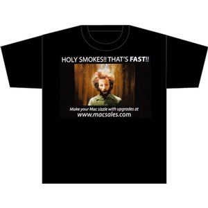 OWC "Holy Smokes!" Limited Edition MacWorld 2009 T-Shirt - Black - Large Size