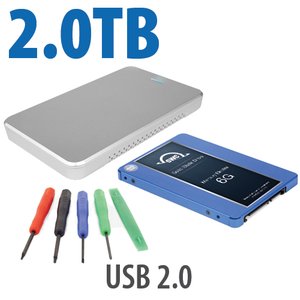 DIY KIT: OWC Express USB 2.0 2.5" Enclosure + 2.0TB Mercury Electra MAX 6G SSD + 5pc Toolkit