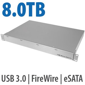 8.0TB OWC Mercury Rack Pro Enterprise Class 4 Bay eSATA, FW 800, FW 400 & USB 3.0 1U Rack Solution.