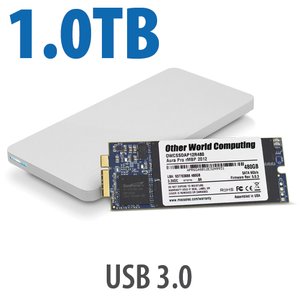 (*) 1.0TB OWC Aura 6G SSD + Envoy Pro Upgrade Kit for 2012-13 MacBook Pro with Retina display.
