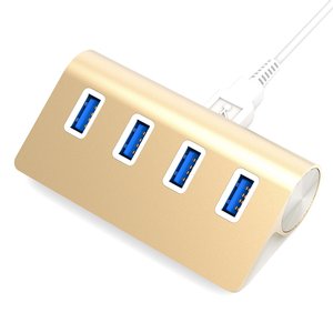 Sabrent 4-Port Aluminum USB 3.0 Hub - Gold