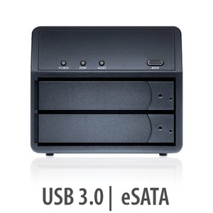 Sans Digital MobileRAID - SATA HD x 2 eSATA+USB3 Enclosure Kit w/ Hardware RAID 0/1/JBOD/Span