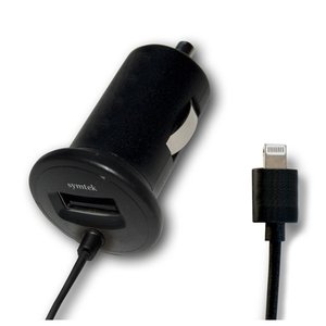 Symtek TekPower 12V USB Car Charger USB Power Port + Built in Lightning Cable