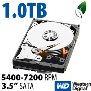 (*) 1.0TB WD Caviar Green 3.5-inch SATA 3.0Gb/s 5400-7200RPM Hard Drive