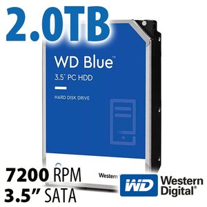 2.0TB WD Blue 3.5-inch SATA 6.0Gb/s (3.0Gb/s and 1.5Gb/s backwards compatible) Hard Drive