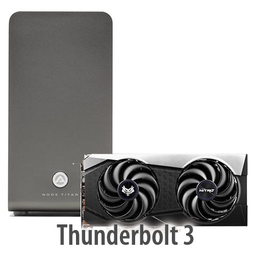AKiTiO Node Titan Thunderbolt 3 EGPU + AMD Radeon RX 6600 XT Graphics Card Bundle *open Box*