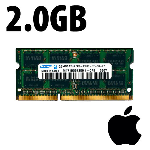 (*) 2.0GB Apple-Samsung Factory Original PC3-10600 DDR3 204-Pin CL9 1333MHz SO-DIMM Module.