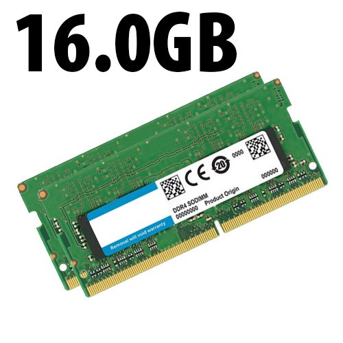 (*) 16.0GB (2 X 8GB) Apple/Major Brand PC4-19200 DDR4 2400MHz 260-Pin SO-DIMM Memory Upgrade Kit