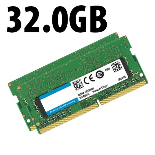 (*) 32.0GB (2 X 16GB) Apple/Major Brand PC4-19200 DDR4 2400MHz 260-Pin SO-DIMM Memory Upgrade Kit