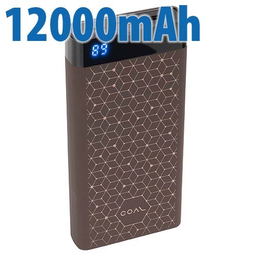 Coal 12000mAh Power Bank With USB-C And Two USB-A Ports + Quick Charge 3.0 - Bronzite