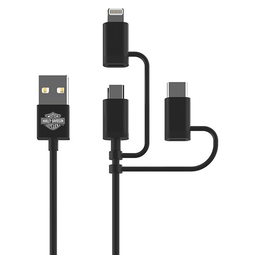 1.8 Meter (72) Fonegear Harley-Davidson Venture Series 3-in1 USB Charge & Sync Cable For Apple Ligh