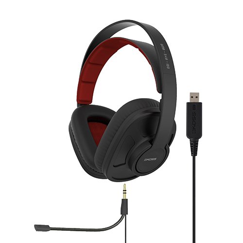 KOSS USB Premium Wired Over-Ear Gaming Headphones - Black