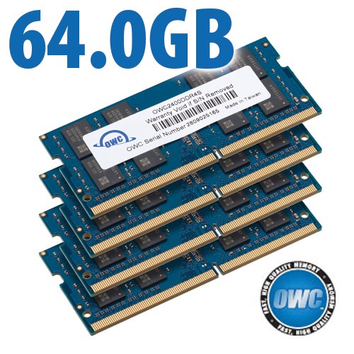 64.0GB (4 X 16GB) OWC PC4-19200 DDR4 2400MHz 260-Pin CL17 SO-DIMM Memory Upgrade Kit