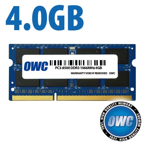4.0GB OWC PC-8500 DDR3 1066MHz 204-Pin SO-DIMM Memory Module