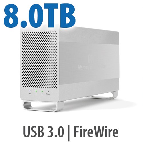 8.0TB OWC Mercury Elite Pro Dual RAID 7200RPM Storage Solution With USB 3.1 Gen 1 + FireWire 800