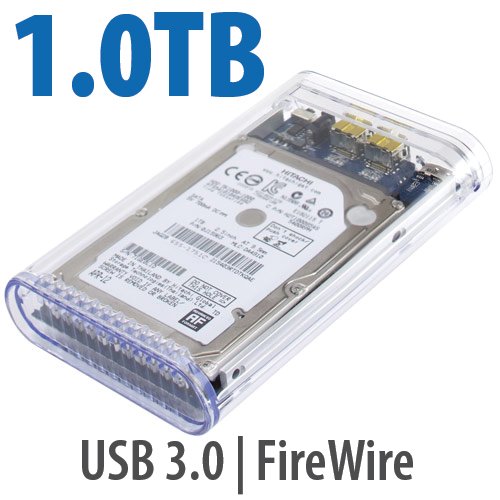 1.0TB OWC Mercury On-The-Go Pro FireWire 800/400 + USB 3.2 (5Gb/s) Bus-Powered Portable 5400RPM Exte