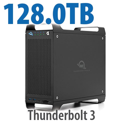 128.0TB (8x16.0TB HDD) ThunderBay Flex 8 Thunderbolt 3 Storage Solution